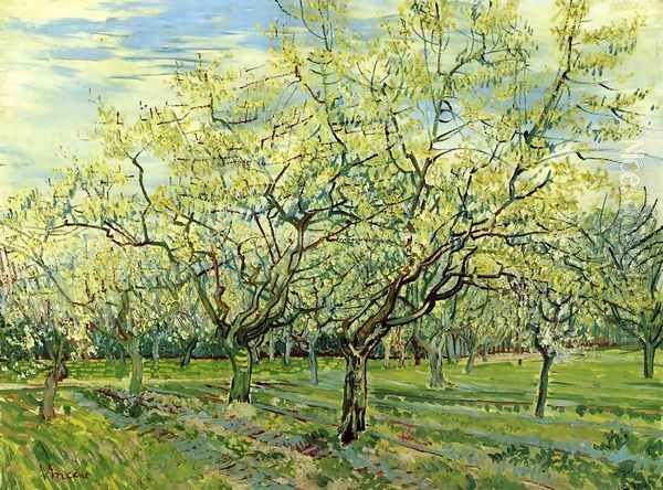 Orchard with Blossoming Plum Trees Oil Painting by Vincent Van Gogh