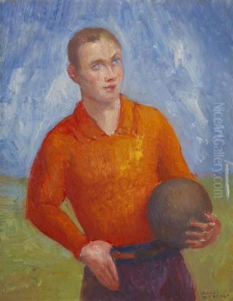 Portrait D Un Footballeur Oil Painting by Angel Zarraga Arguelles