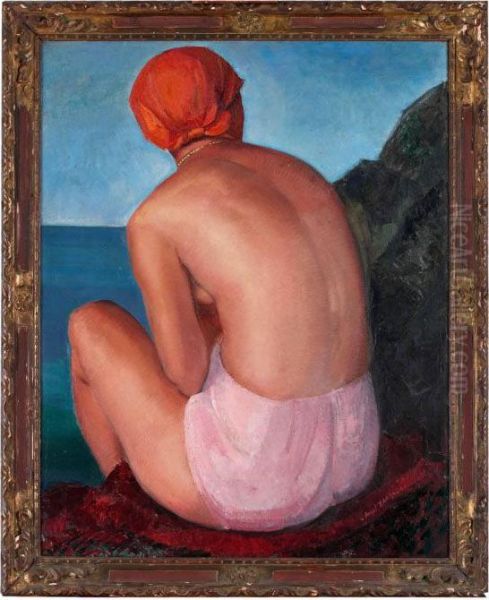 La Baigneuse De Ste Anne - Ii Oil Painting by Angel Zarraga Arguelles