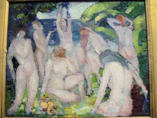 Baigneuses Oil Painting by Angel Zarraga Arguelles