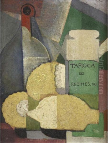 Still Life With Lemons And Tapioca Oil Painting by Angel Zarraga Arguelles