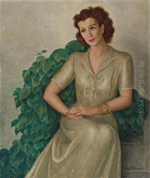 Retrato De La Sra. Eulalia Orendain De Rendon Oil Painting by Angel Zarraga Arguelles