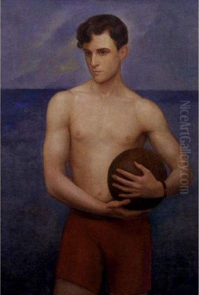 Portrait Of Ramon Novarro Oil Painting by Angel Zarraga Arguelles