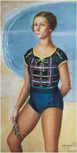  Baigneuse, Cote D'emeraude, 1935  Oil Painting by Angel Zarraga Arguelles