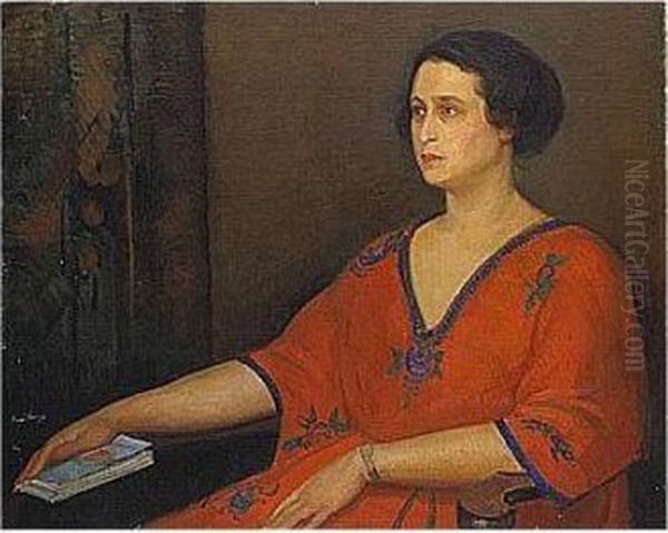 Portrait De Madame Fainsilber Oil Painting by Angel Zarraga Arguelles