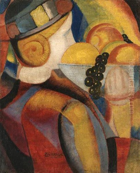 Muchachita Con Frutas Oil Painting by Angel Zarraga Arguelles