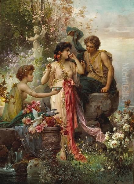 The Love Offering Oil Painting by Hans Zatzka