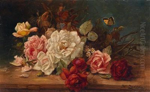 Rosen Oil Painting by Hans Zatzka