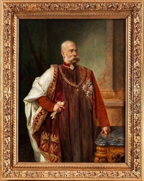 Portraitbildnis Des Osterreichischenkaisers Franz Joseph I. Oil Painting by Hans Zatzka