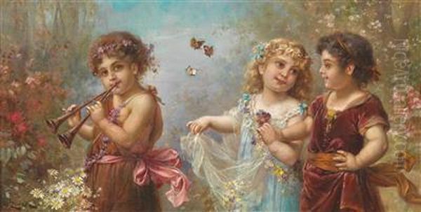 Im Fruhling Des Lebens Oil Painting by Hans Zatzka