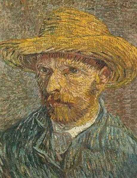 Self Portrait With Straw Hat V Oil Painting by Vincent Van Gogh