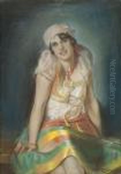 Ritratto Di Giovane Donna Oil Painting by Hans Zatzka