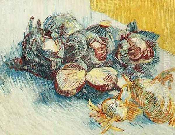 Still Life With Red Cabbages And Onions Oil Painting by Vincent Van Gogh