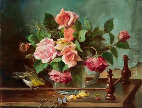 Rosen Oil Painting by Hans Zatzka