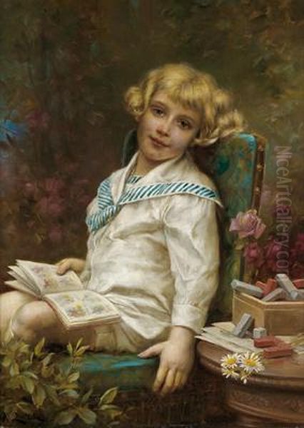 Heinz Javorszky Bambino Oil Painting by Hans Zatzka