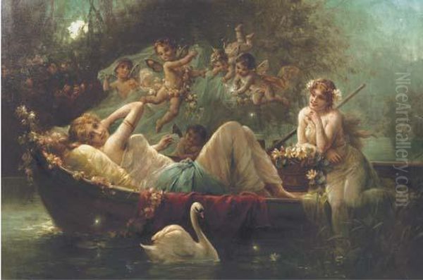 The Enchanted Boat Ride Oil Painting by Hans Zatzka