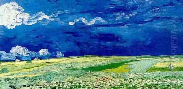 Wheat Field Under Clouded Sky Oil Painting by Vincent Van Gogh