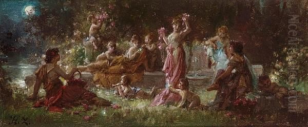 A Mythological Scene Oil Painting by Hans Zatzka