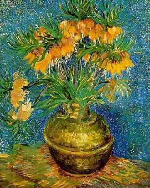 Fritillaries In A Copper Vase Oil Painting by Vincent Van Gogh