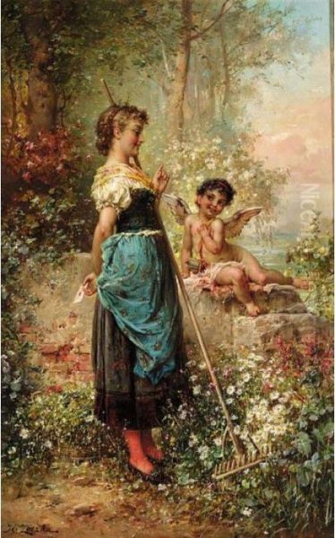 Der Liebesbrief (the Love Letter) Oil Painting by Hans Zatzka