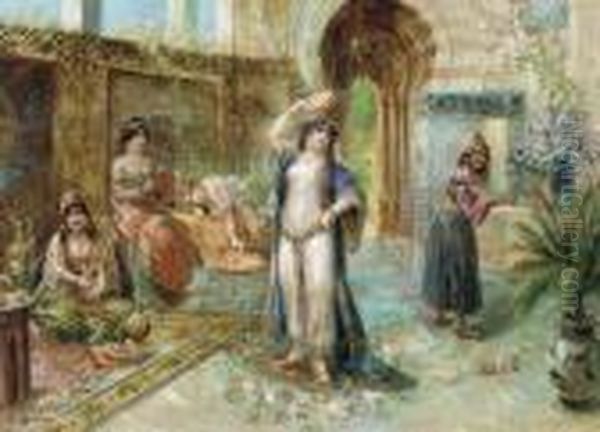 The Harem Musicians Oil Painting by Hans Zatzka