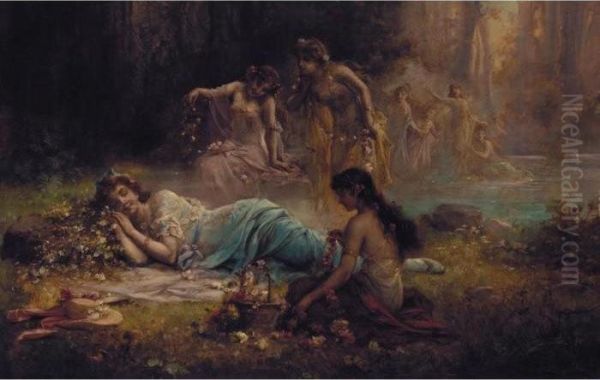 A Dream In The Forest Oil Painting by Hans Zatzka