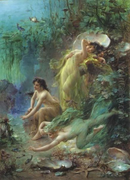 Pearls Of The Sea Oil Painting by Hans Zatzka