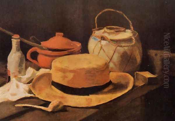 Still Life With Yellow Straw Hat Oil Painting by Vincent Van Gogh