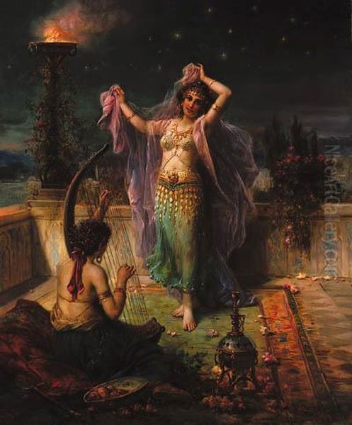 Arabian Nights Oil Painting by Hans Zatzka