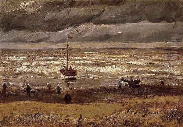 Beach at Scheveningen in Stormy Weather Oil Painting by Vincent Van Gogh