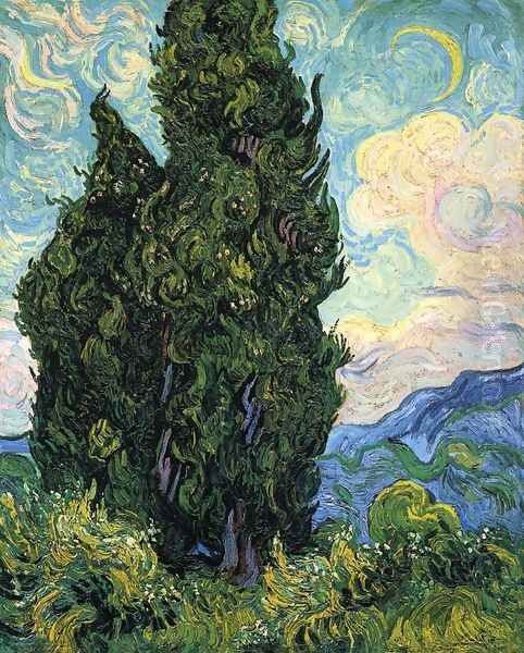 Cypresses Oil Painting by Vincent Van Gogh