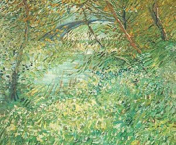 Banks Of The Seine With Pont De Clichy In The Spring Oil Painting by Vincent Van Gogh