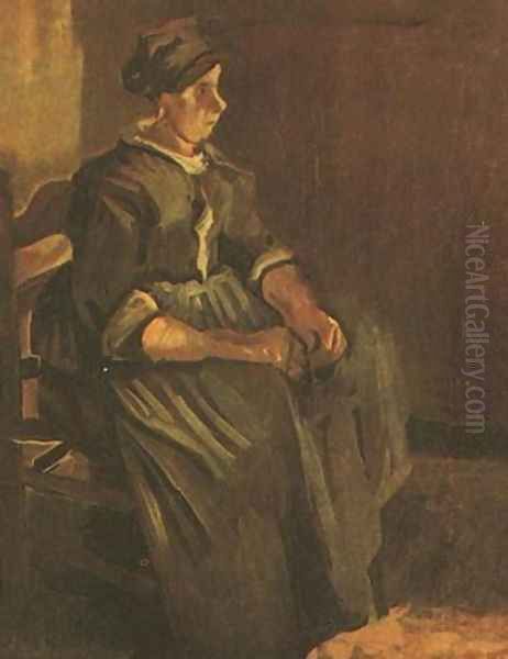 Peasant Woman Sitting On A Chair Oil Painting by Vincent Van Gogh