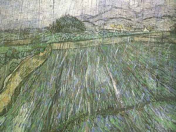 Wheat Field In Rain Oil Painting by Vincent Van Gogh