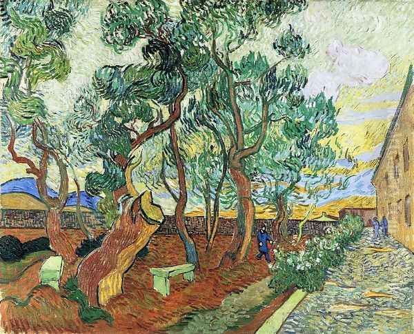 The Garden of the Asylum in Saint-Remy I Oil Painting by Vincent Van Gogh