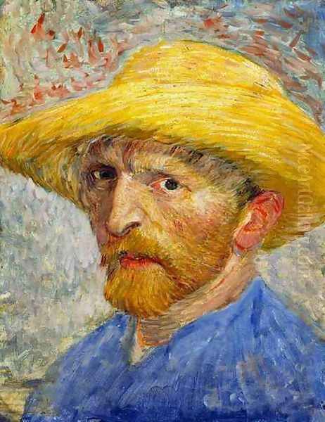 Autoportrait au chapeau de paille 2 1887 Oil Painting by Vincent Van Gogh