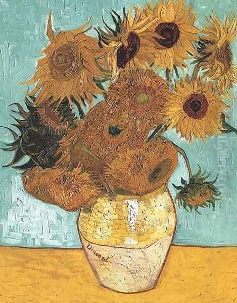 Vase With Twelve Sunflowers Oil Painting by Vincent Van Gogh