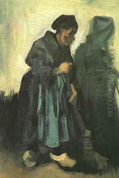 Peasant Woman Sweeping The Floor Oil Painting by Vincent Van Gogh