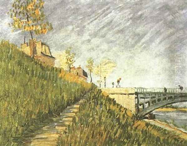 Banks Of The Seine With Pont De Clichy Oil Painting by Vincent Van Gogh