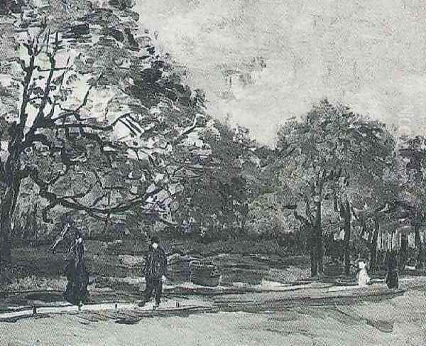 Bois De Boulogne With People Walking The III Oil Painting by Vincent Van Gogh