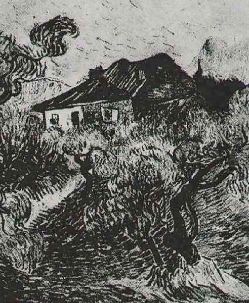 The White Cottage Among The Olive Trees Oil Painting by Vincent Van Gogh