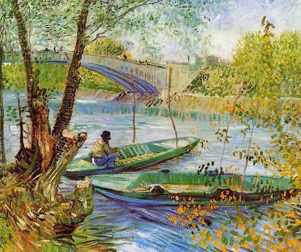 Fishing In Spring Oil Painting by Vincent Van Gogh