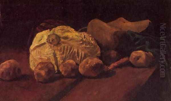 Still Life With Cabbage And Clogs Oil Painting by Vincent Van Gogh