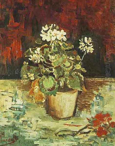 Geranium In A Flowerpot Oil Painting by Vincent Van Gogh