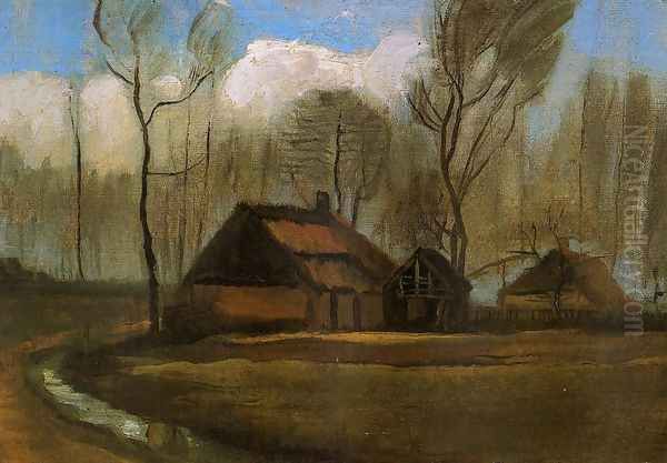 Farmhouses Among Trees Oil Painting by Vincent Van Gogh