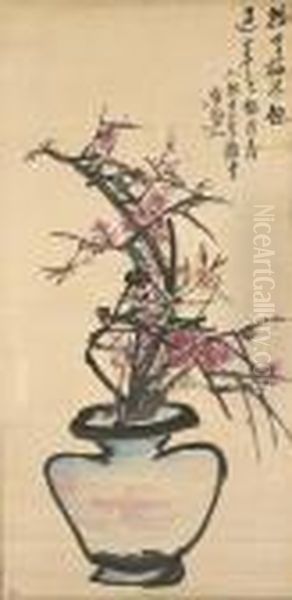 Plum Blossoms Oil Painting by Wang Zhen