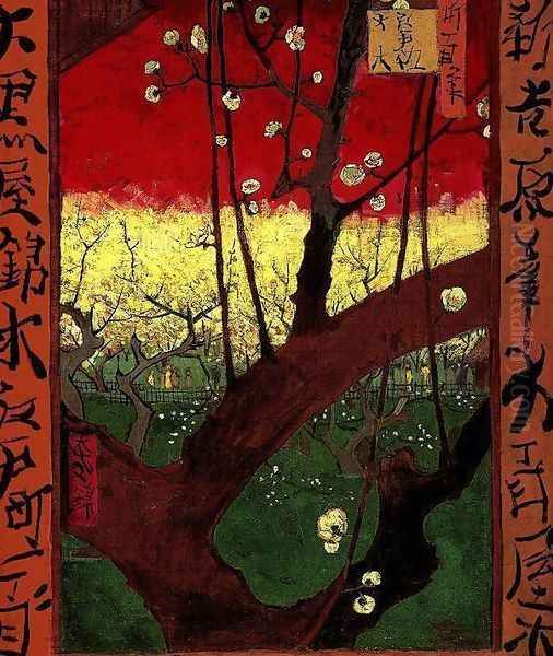 Flowering Plum Tree Oil Painting by Vincent Van Gogh