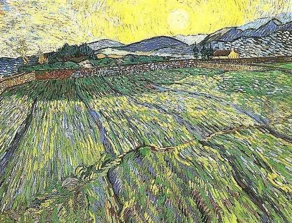 Enclosed Field With Rising Sun Oil Painting by Vincent Van Gogh