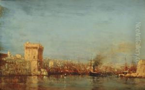 Marseille Harbour Oil Painting by Felix Ziem