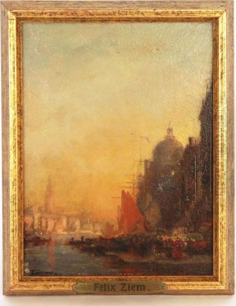 Venice, 
Doge's Palace Oil Painting by Felix Ziem